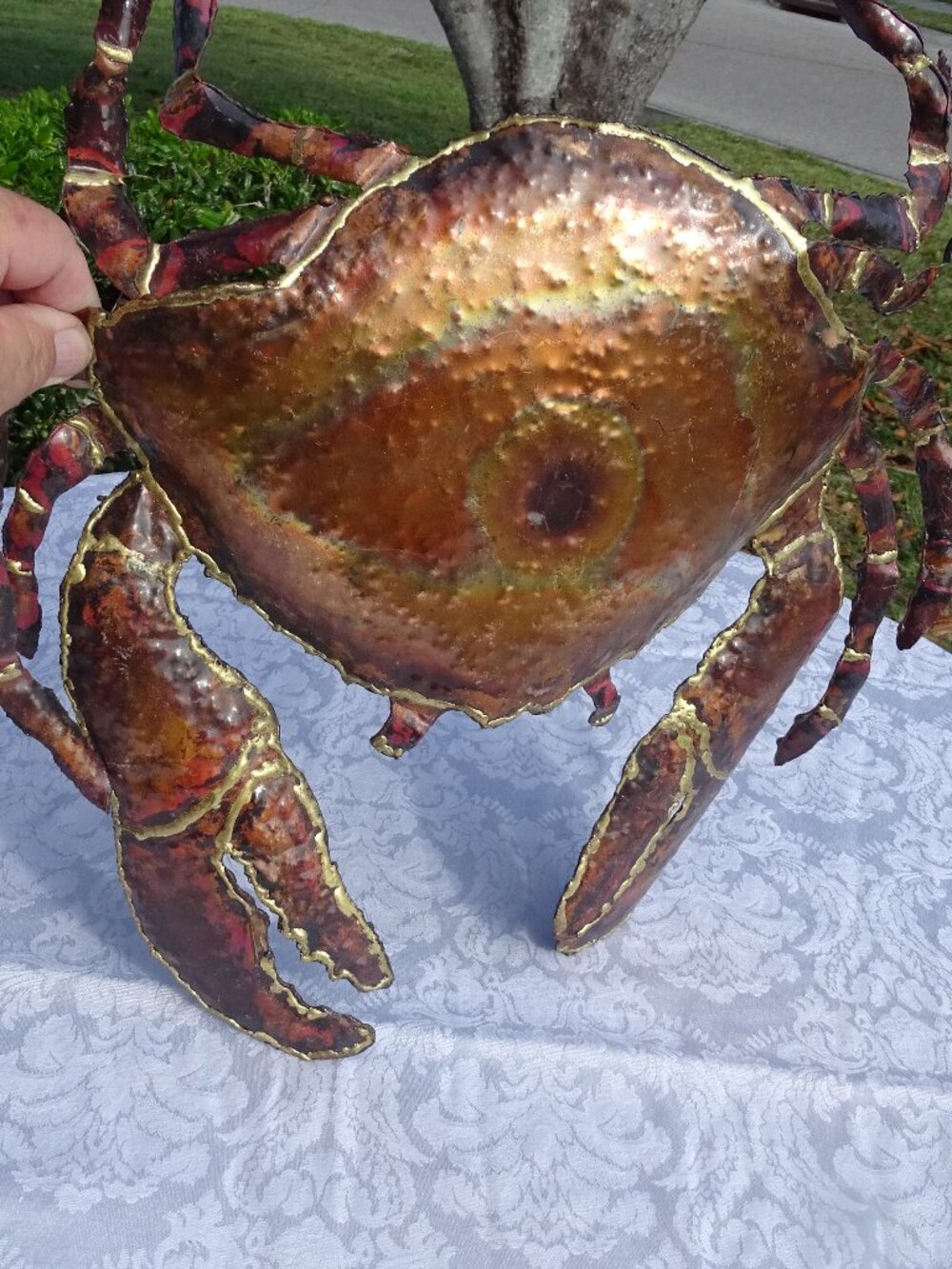 Crab Large Copper Metal Wall Art 14 1/2" x 13"by ArtistL Signed